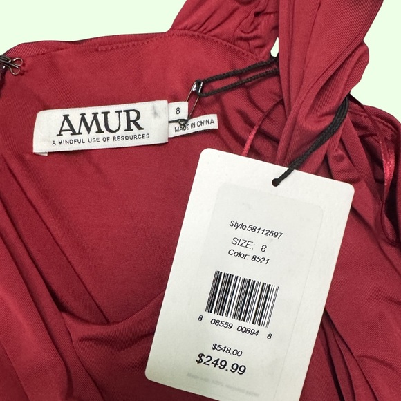 AMUR Halter Neck Red Maxi Dress - Picture 6 of 8